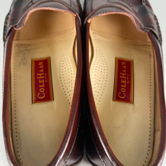 Cole Haan Pinch Men\'s Size 11 D Brown Leather Slip On Tassel Loafers Dress Shoes
